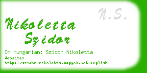 nikoletta szidor business card